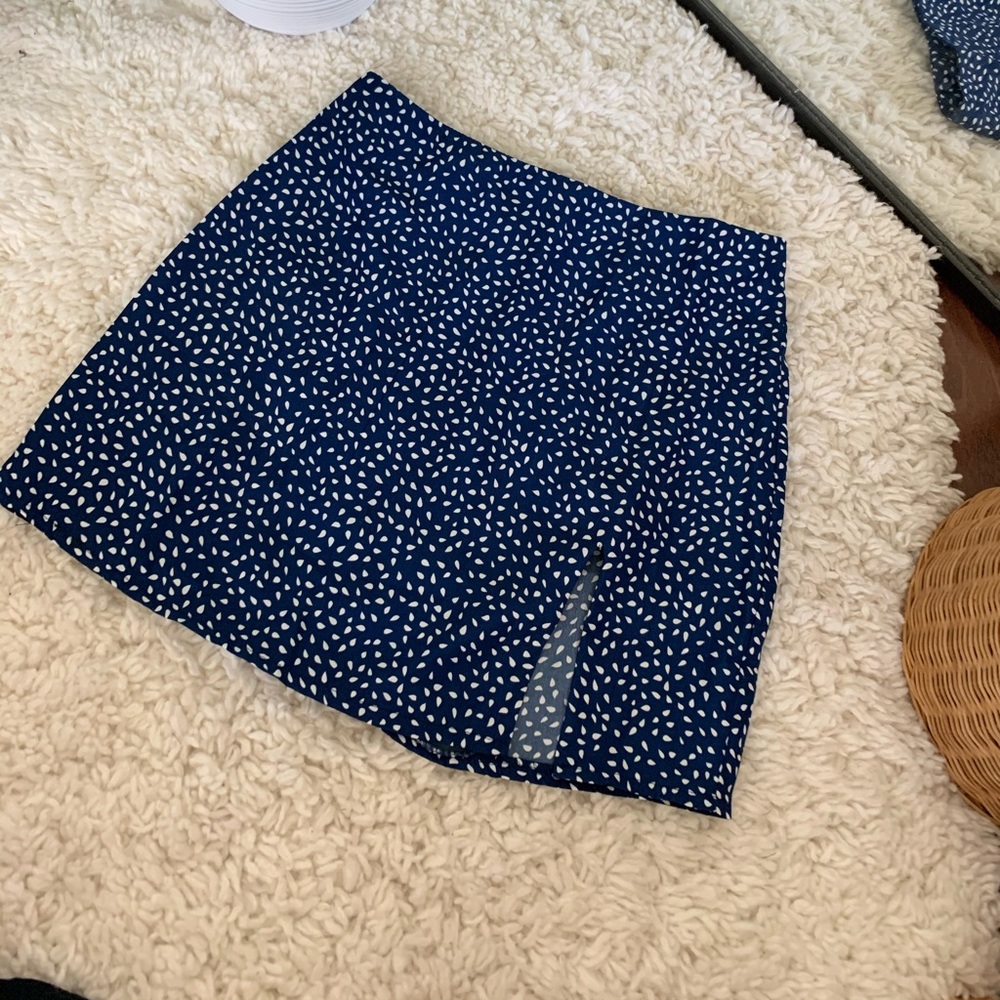 Blue and white skirt